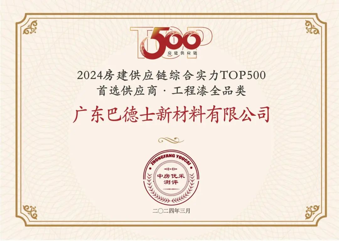 巴德士再获2024中国房地产TOP500测评成果发布会新荣誉！